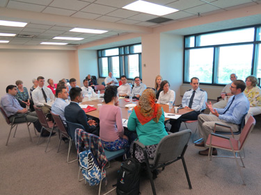 2017 Faculty and Residents discussing Mental Health and Well-Being with visitors from Tajikistan