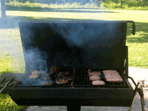 food cooking on outdoor grill