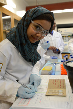 photo of a student in a lab