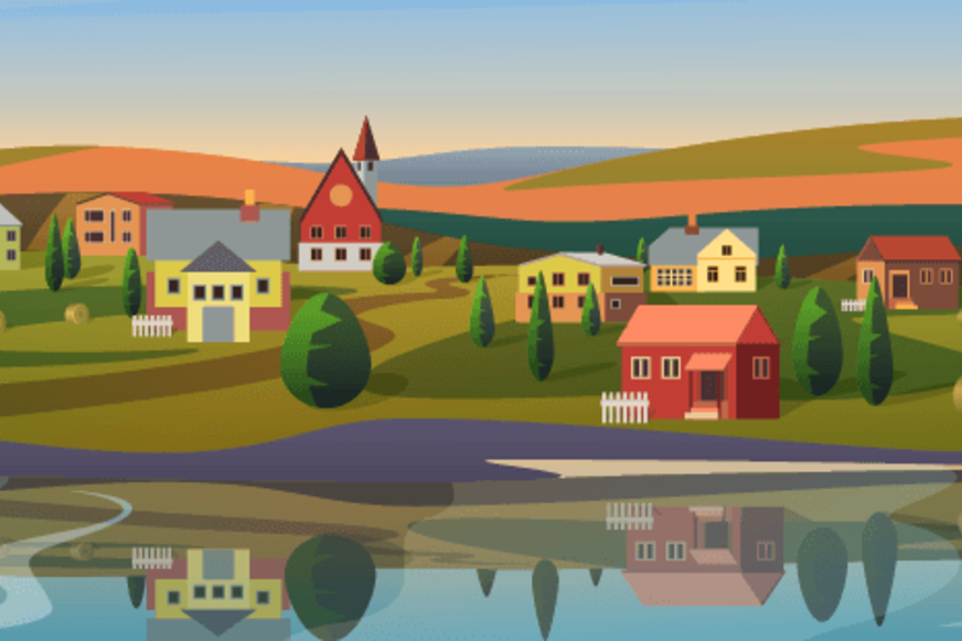 Illustration of a Rural Town for Family Medicine Residency
