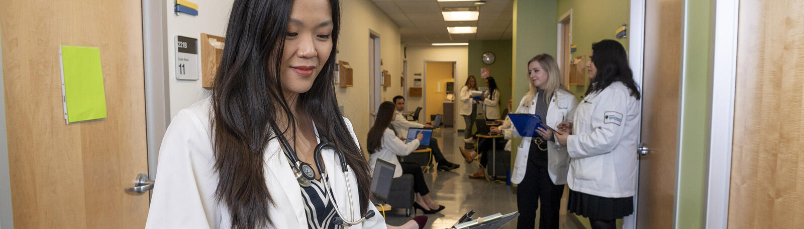 photo of medical students in a training area