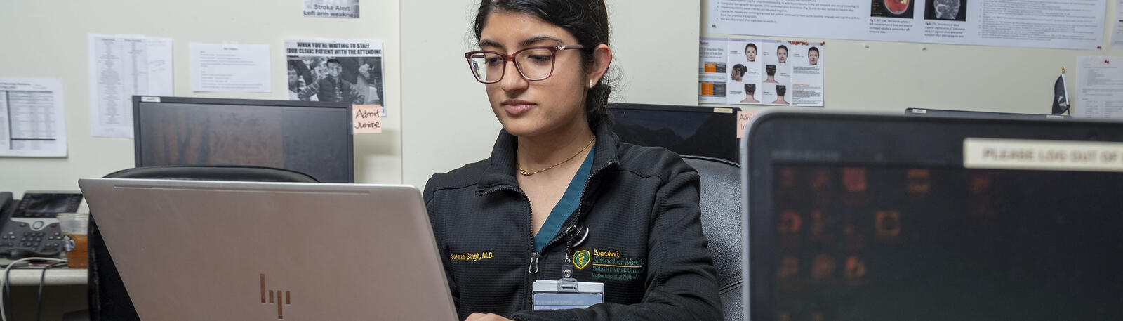 photo of a student using a laptop